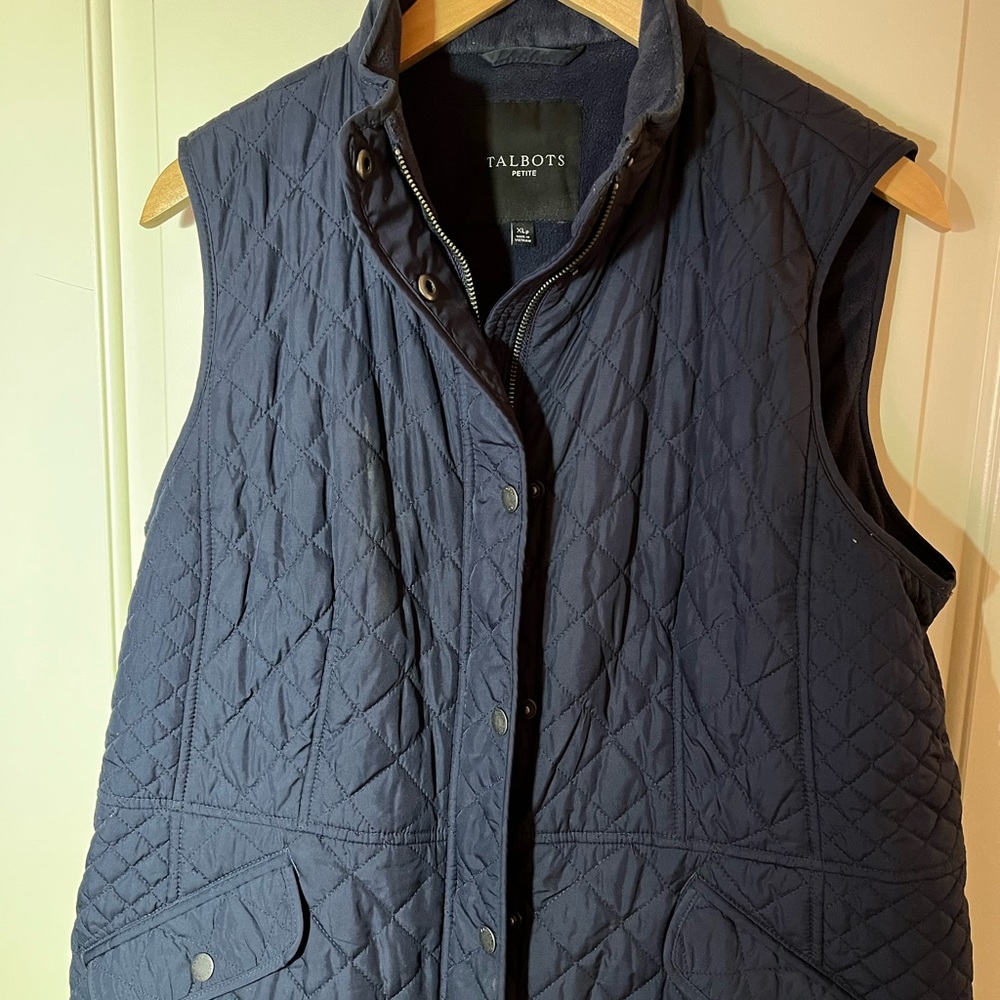 Talbots navy vest size XL Petite